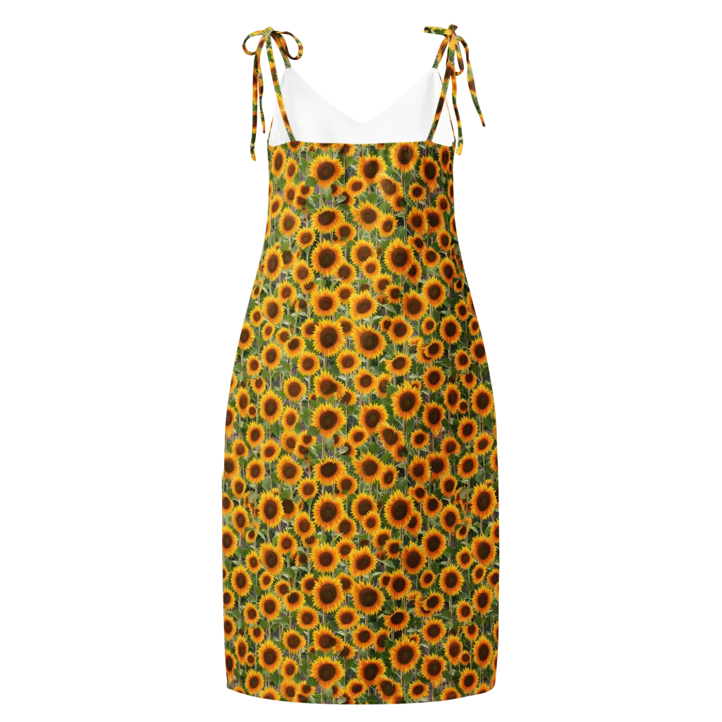 Golden Bloom on Slip Dress — Back