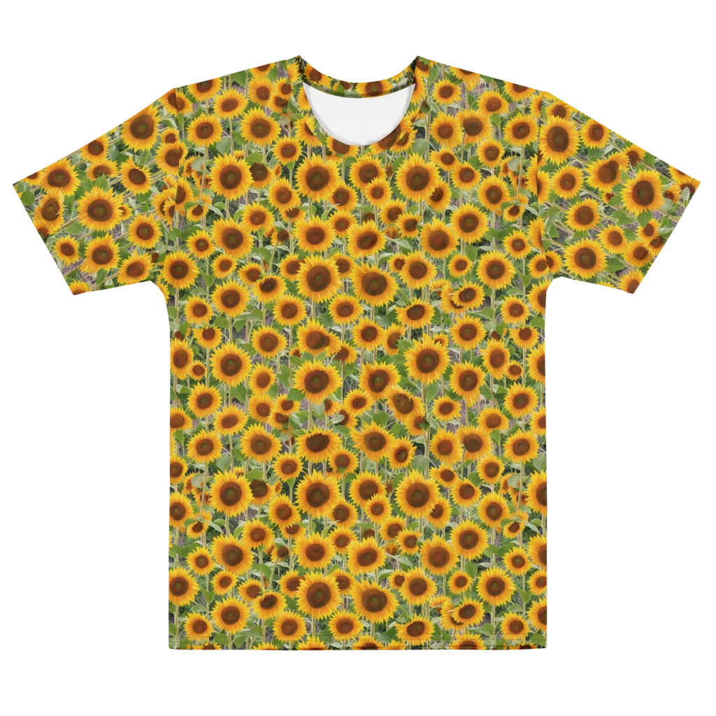 Golden Bloom on Men's Cotton Crew Neck T-Shirt — Front