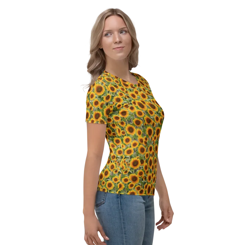 Golden Bloom on Women's Crew Neck T-Shirt — Right