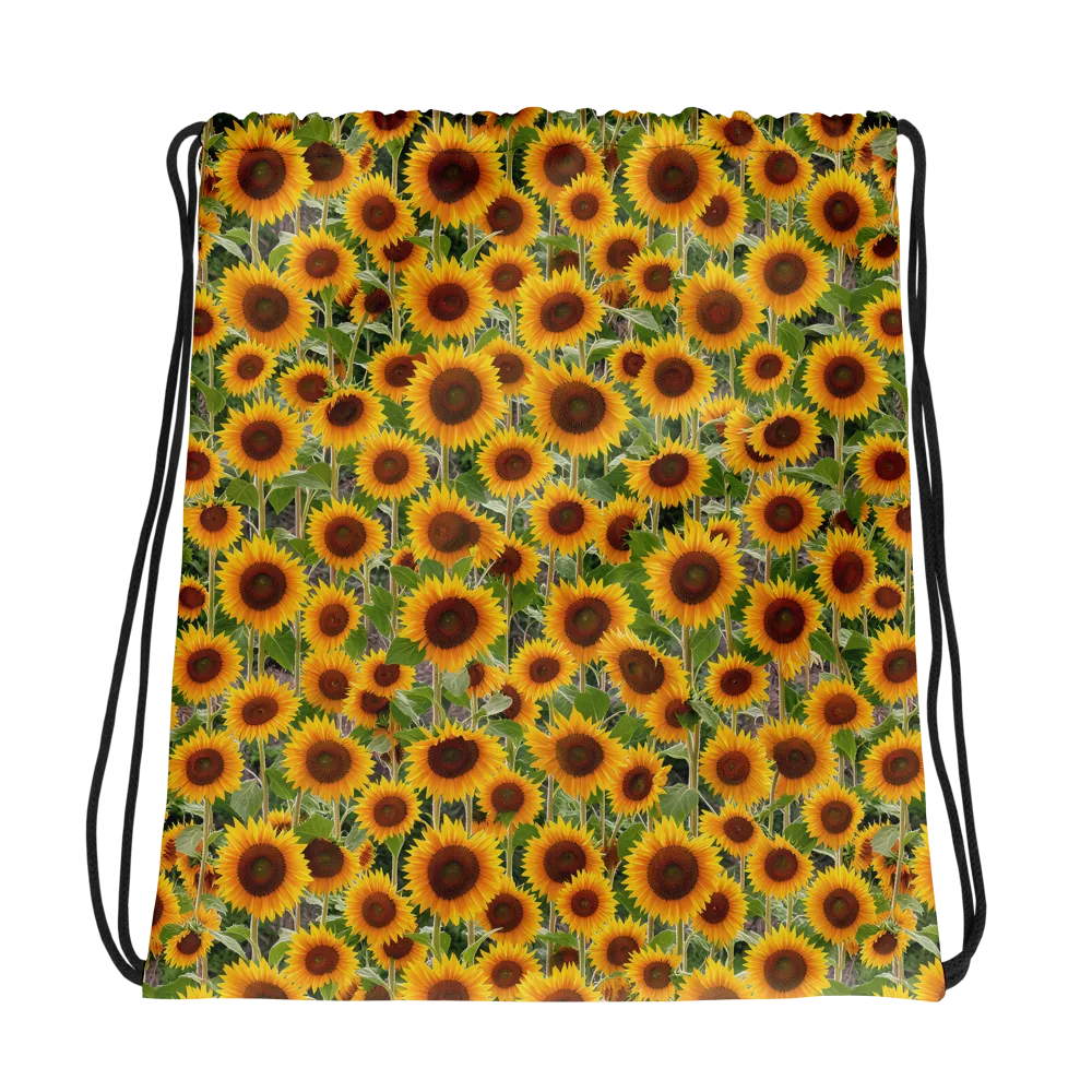Golden Bloom on Drawstring Bag — Photo