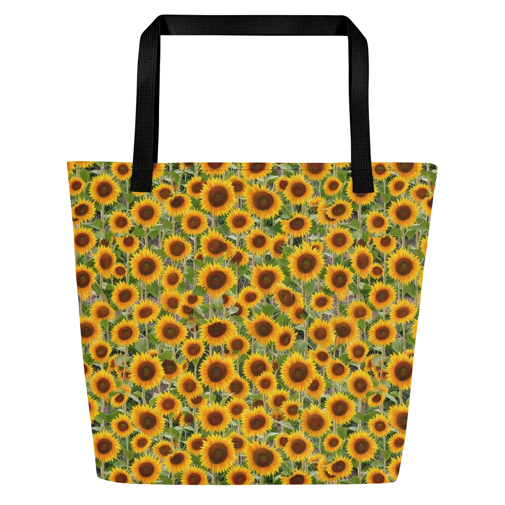 Golden Bloom on Large Tote Bag W/ Pocket — Front