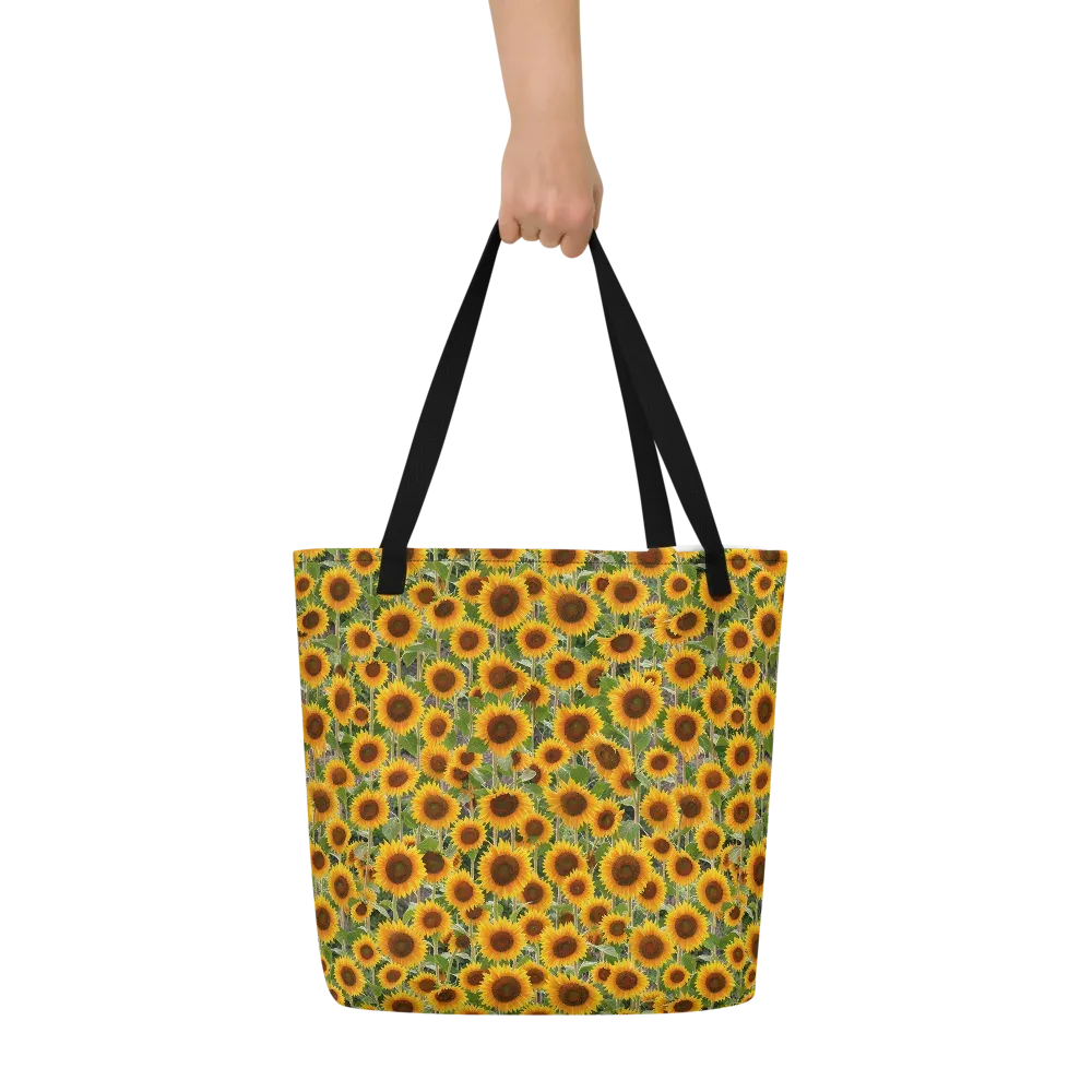 Golden Bloom on Large Tote Bag W/ Pocket — Front