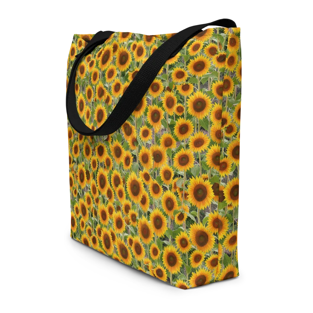 Golden Bloom on Large Tote Bag W/ Pocket — Front