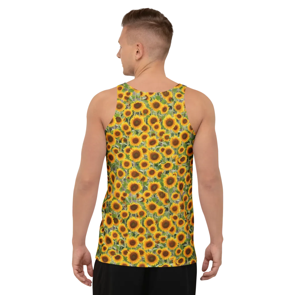 Golden Bloom on Men's Tank Top — Back
