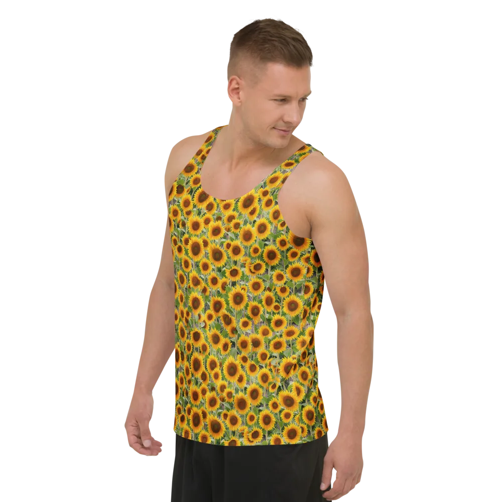 Golden Bloom on Men's Tank Top — Left Front