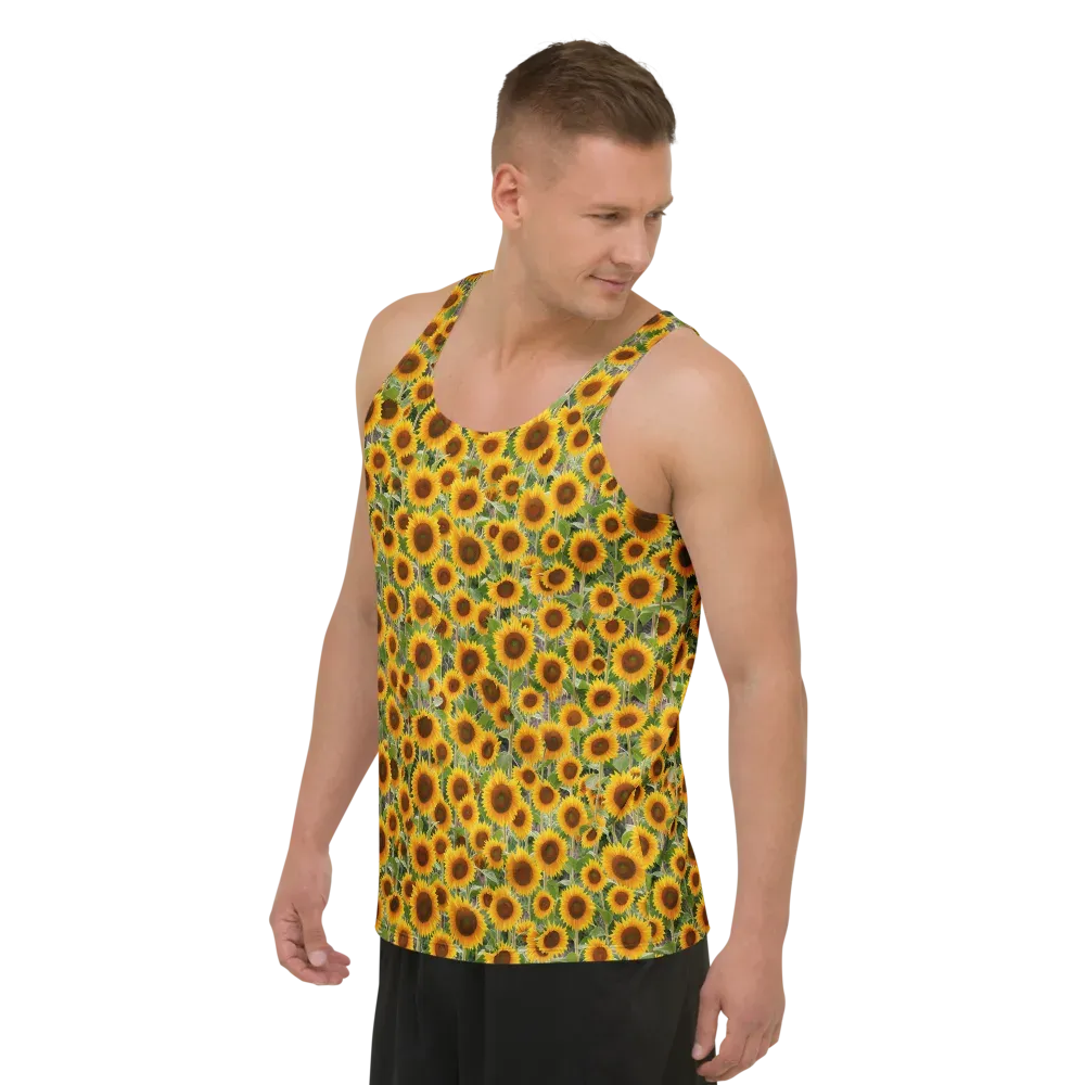 Golden Bloom on Men's Tank Top — Left Front