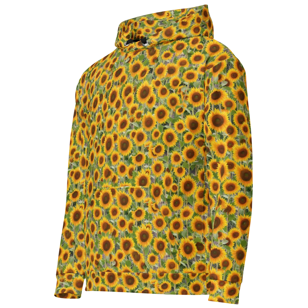 Golden Bloom on Cotton Hoodie — Left Front