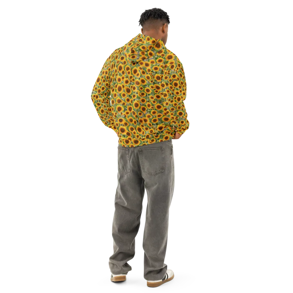 Golden Bloom on Cotton Hoodie — Back