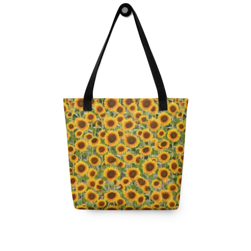 Golden Bloom on a Tote Bag