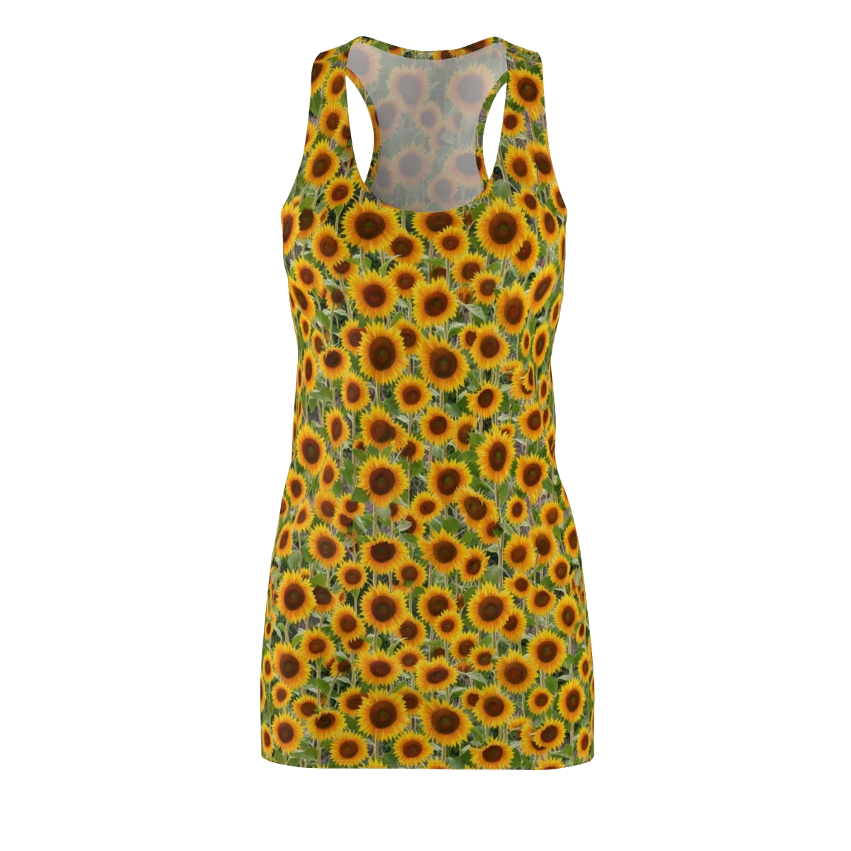 Golden Bloom on Racerback Dress — Front