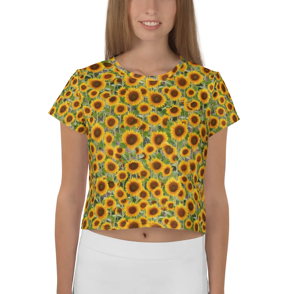 Golden Bloom on Crop Tee — Front