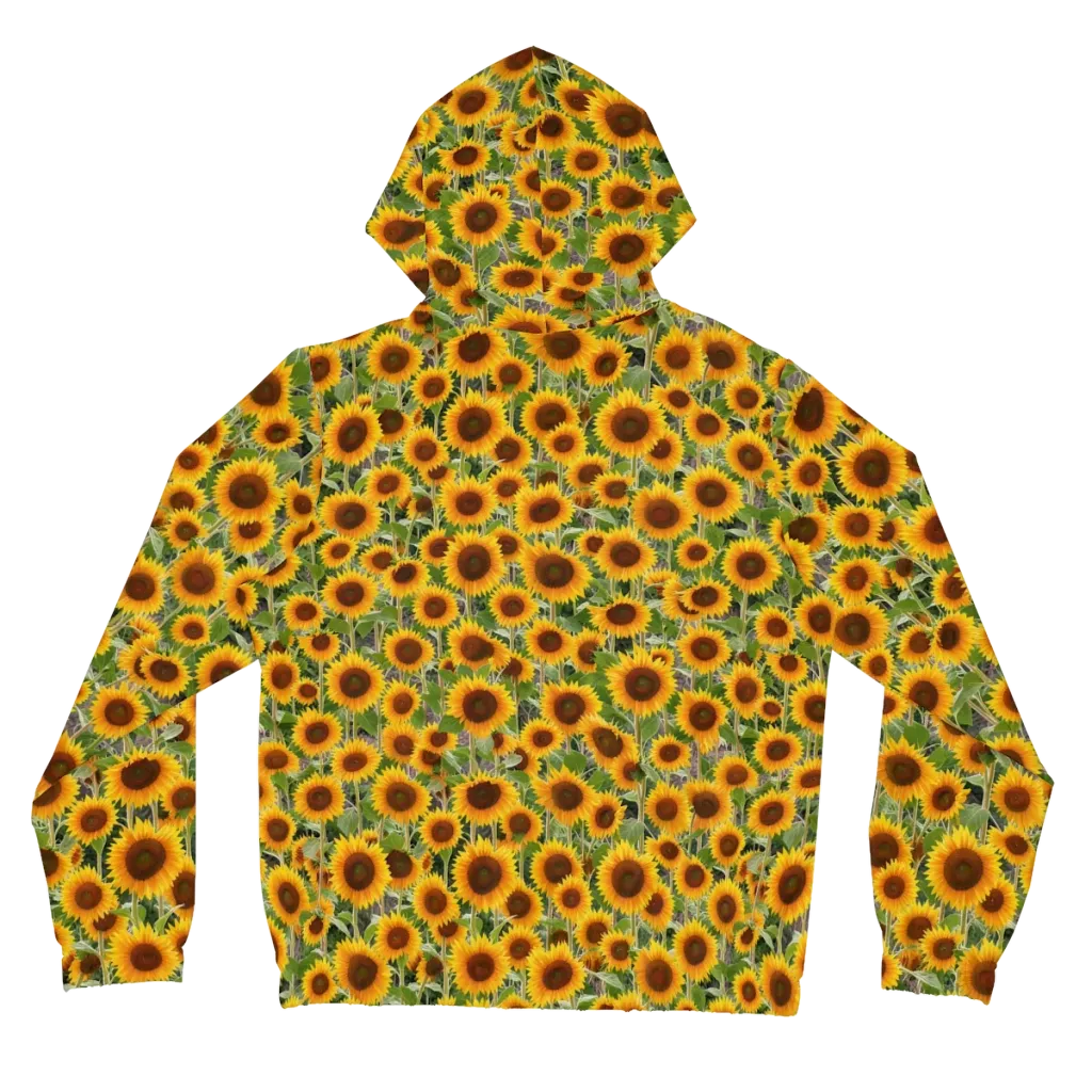Golden Bloom on Women's Full-Zip Hoodie — Back