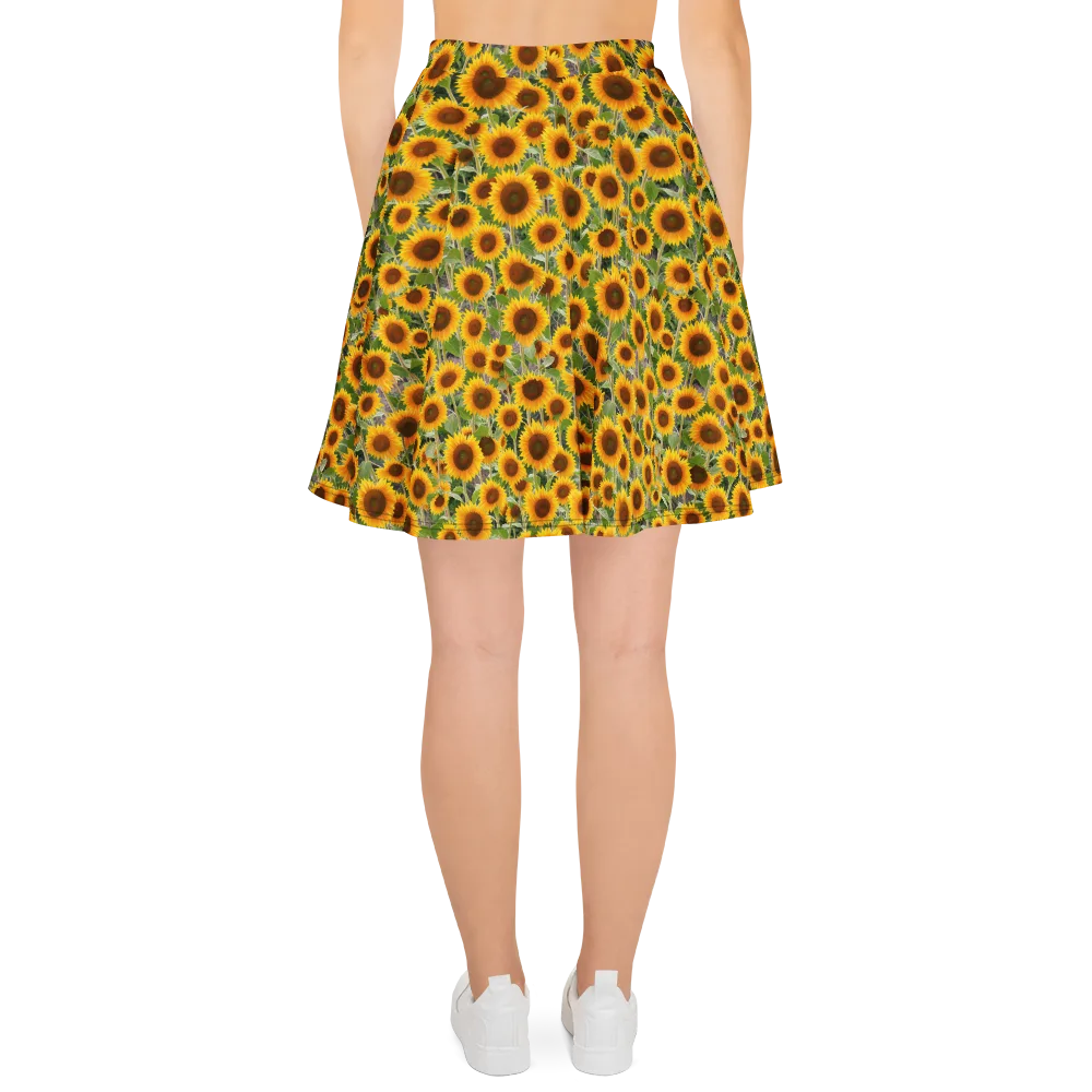 Golden Bloom on Skater Skirt — Back