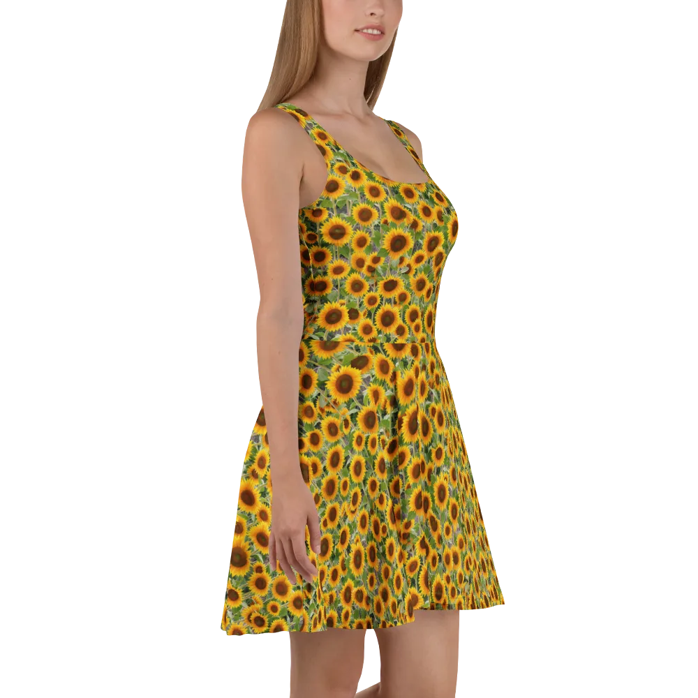 Golden Bloom on Skater Dress — Right