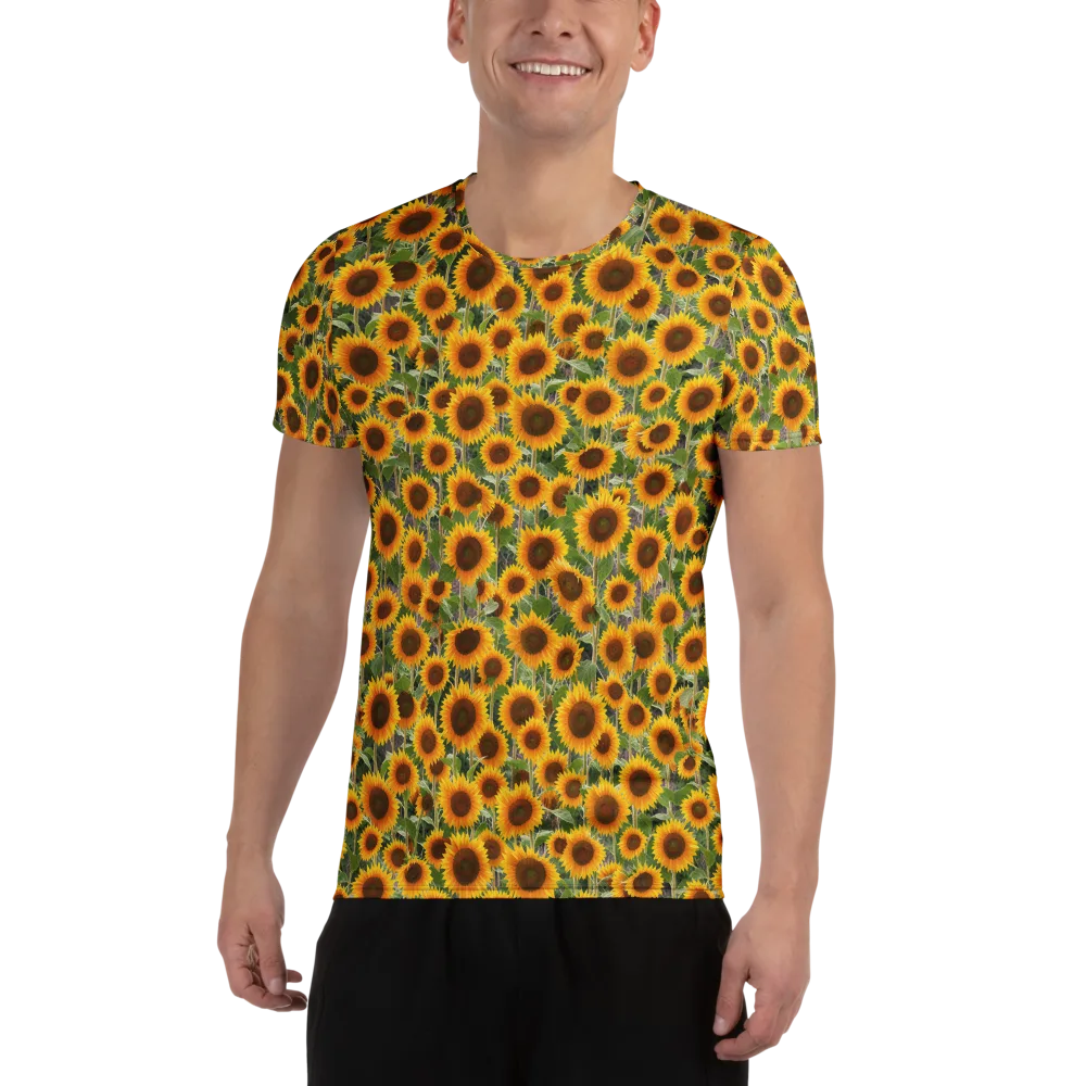 Golden Bloom on Men's Athletic T-Shirt — Front