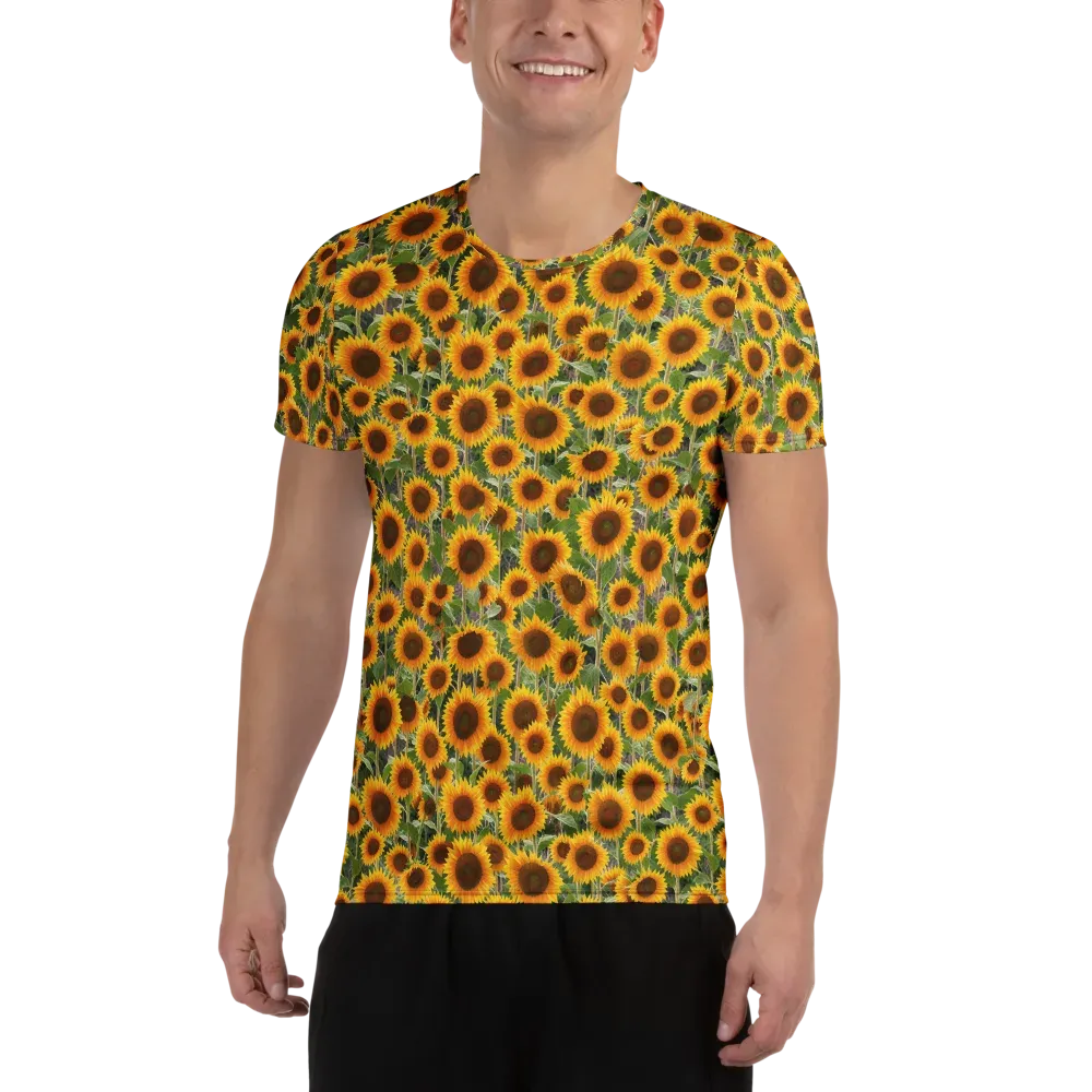 Golden Bloom on Men's Athletic T-Shirt — Front