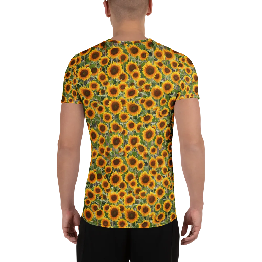 Golden Bloom on Men's Athletic T-Shirt — Back