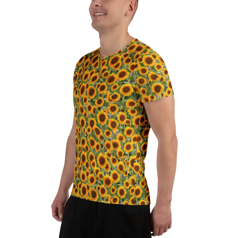 Golden Bloom on Men's Athletic T-Shirt — Left