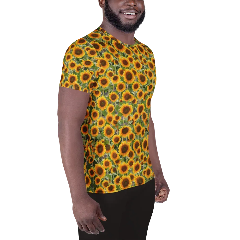 Golden Bloom on Men's Athletic T-Shirt — Right