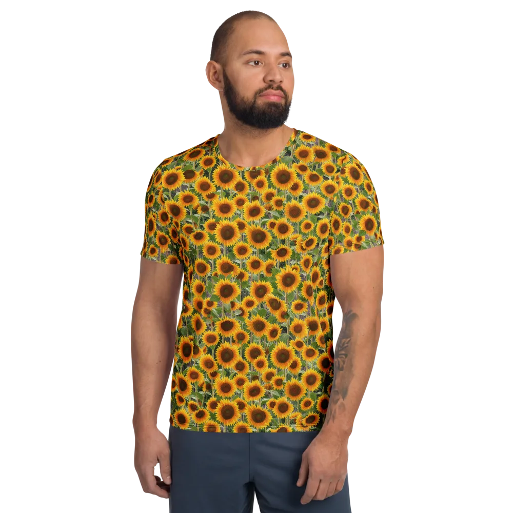 Golden Bloom on Men's Athletic T-Shirt — Front