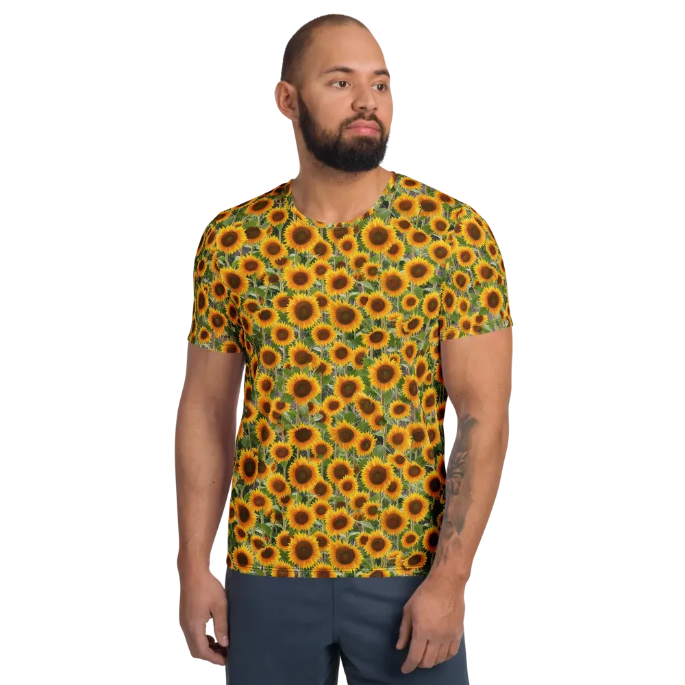 Golden Bloom on Men's Athletic T-Shirt — Front