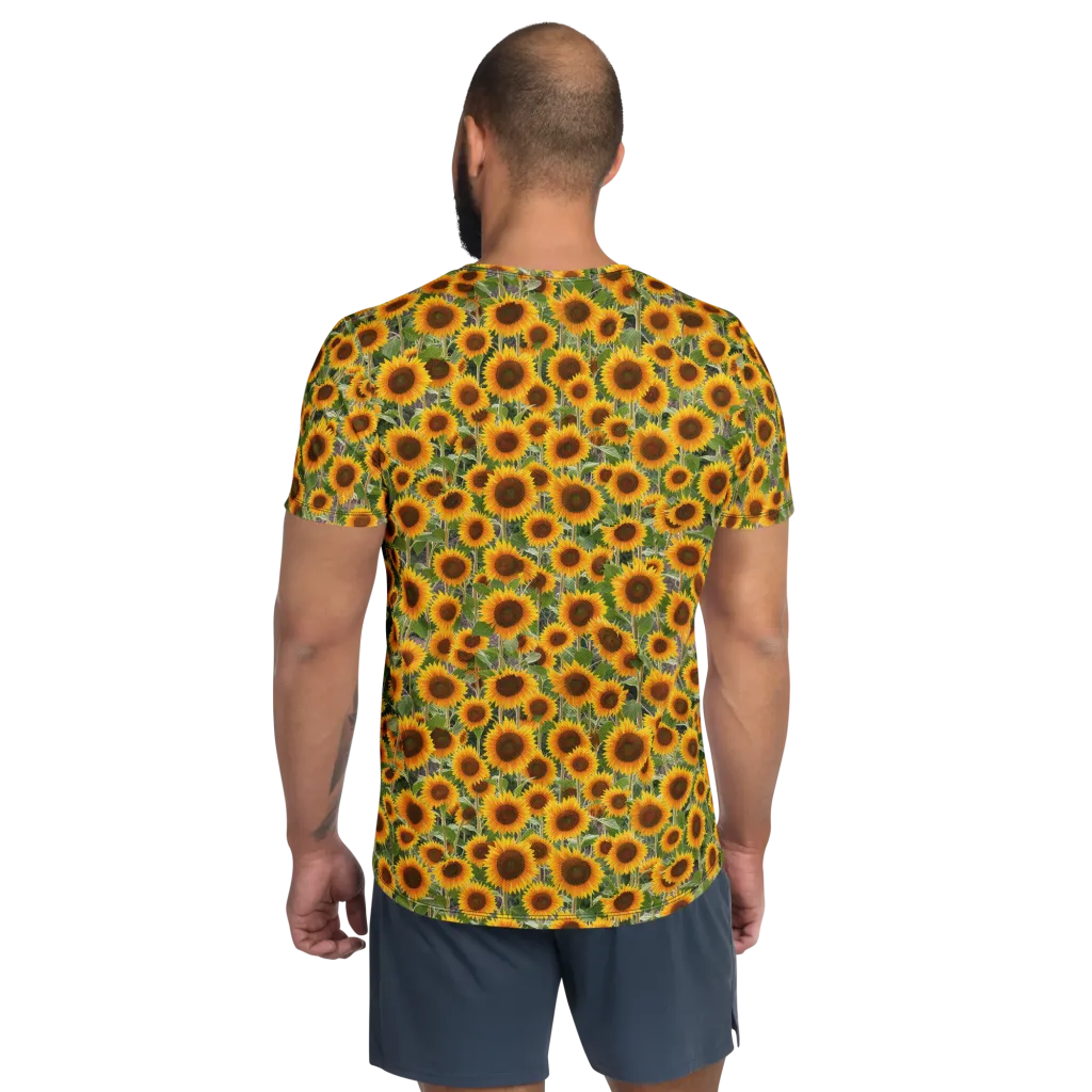 Golden Bloom on Men's Athletic T-Shirt — Back