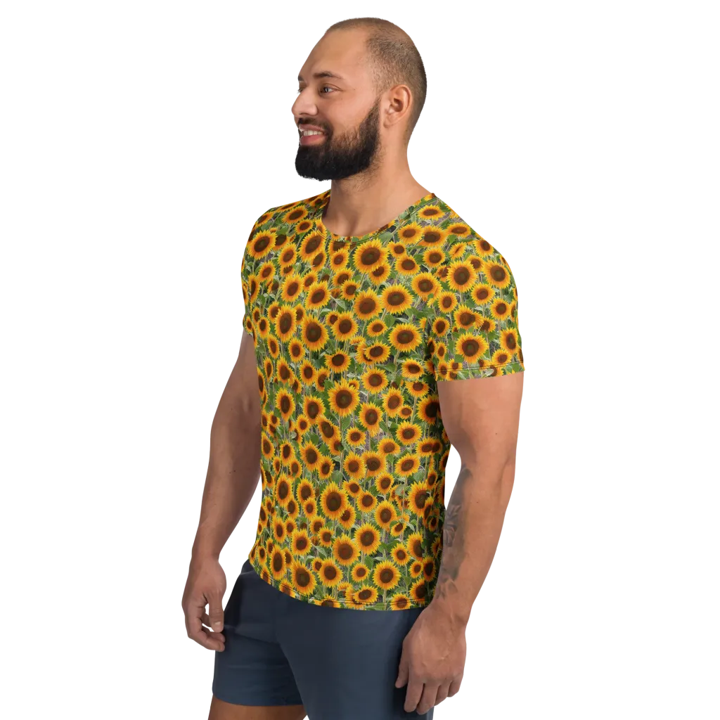 Golden Bloom on Men's Athletic T-Shirt — Left
