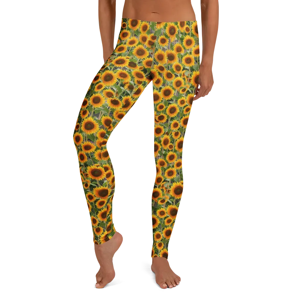 Golden Bloom on Leggings — Front