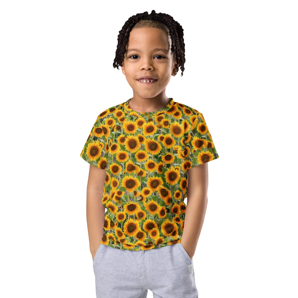 Golden Bloom on Kids Crew Neck T-Shirt — Front