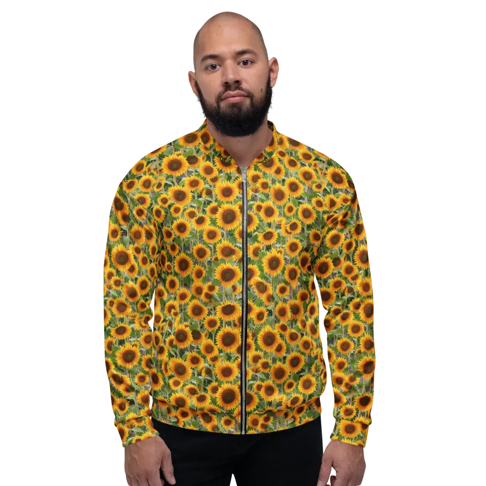 Golden Bloom on Bomber Jacket — Front