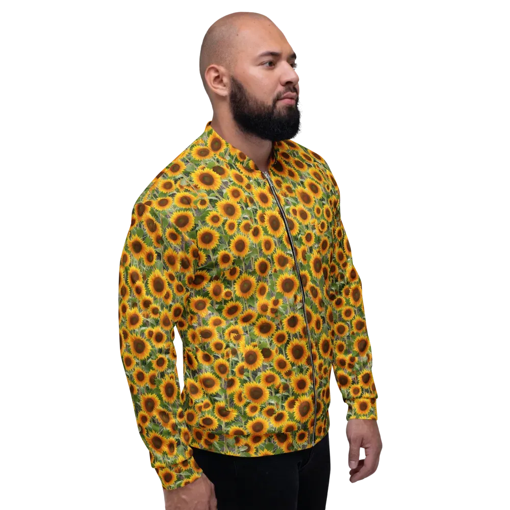 Golden Bloom on Bomber Jacket — Right