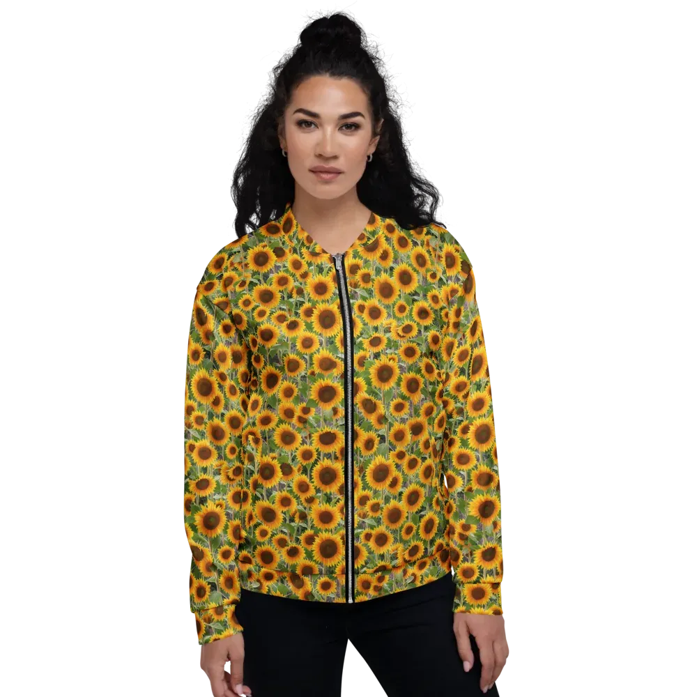 Golden Bloom on Bomber Jacket — Front