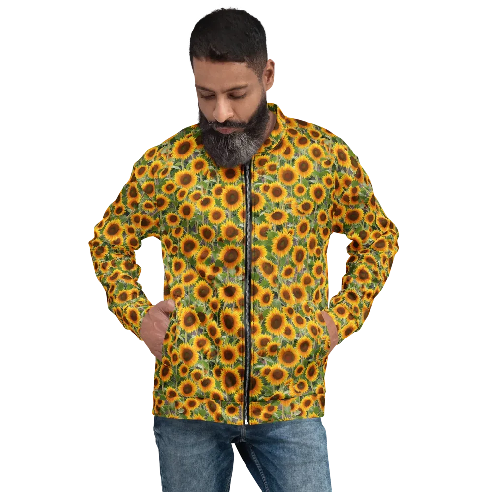 Golden Bloom on Bomber Jacket — Front