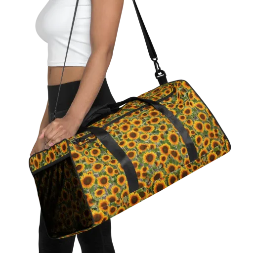 Golden Bloom on a Duffle Bag