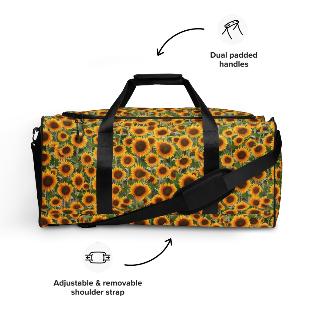 Golden Bloom on Duffle Bag — Front
