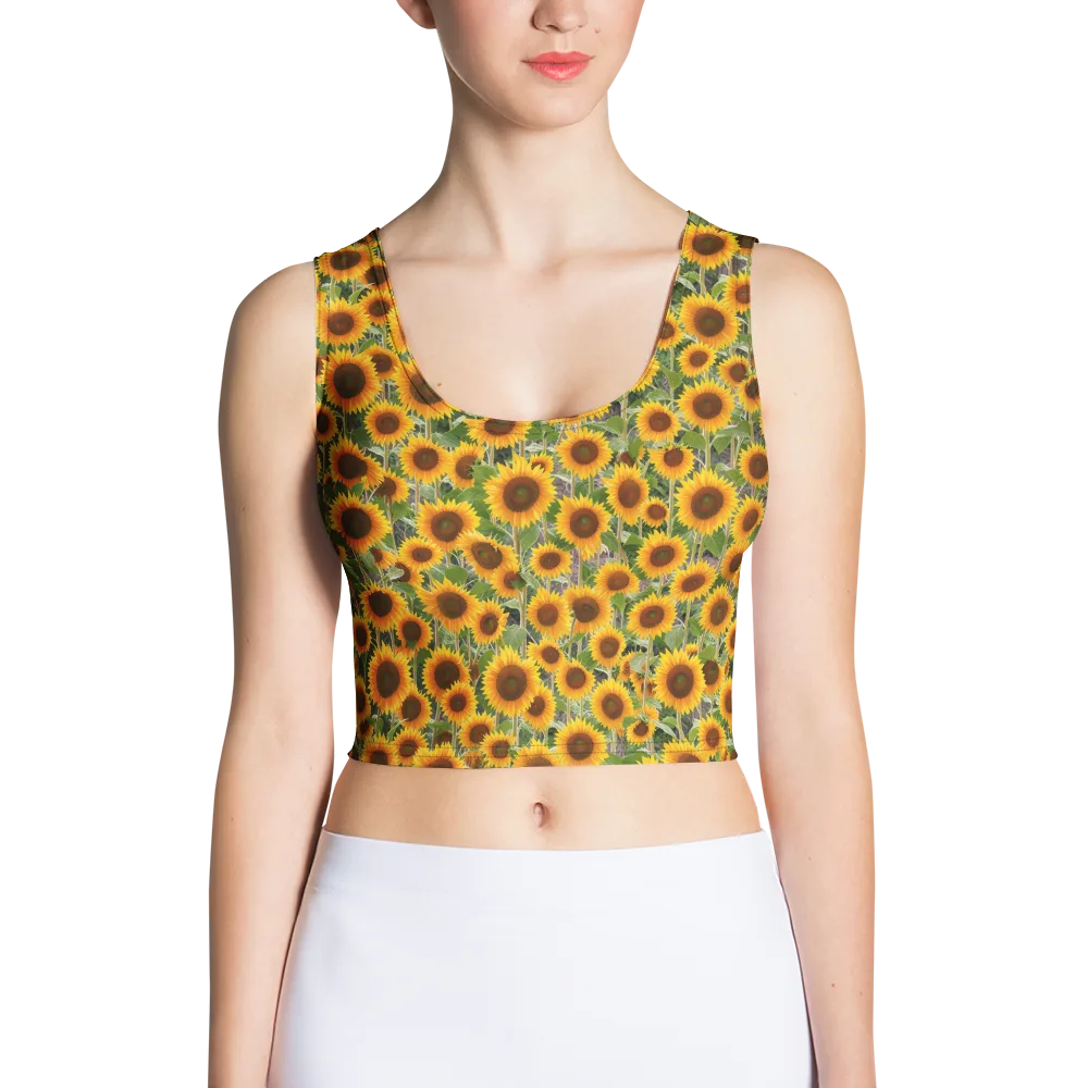 Golden Bloom on Crop Top — Front