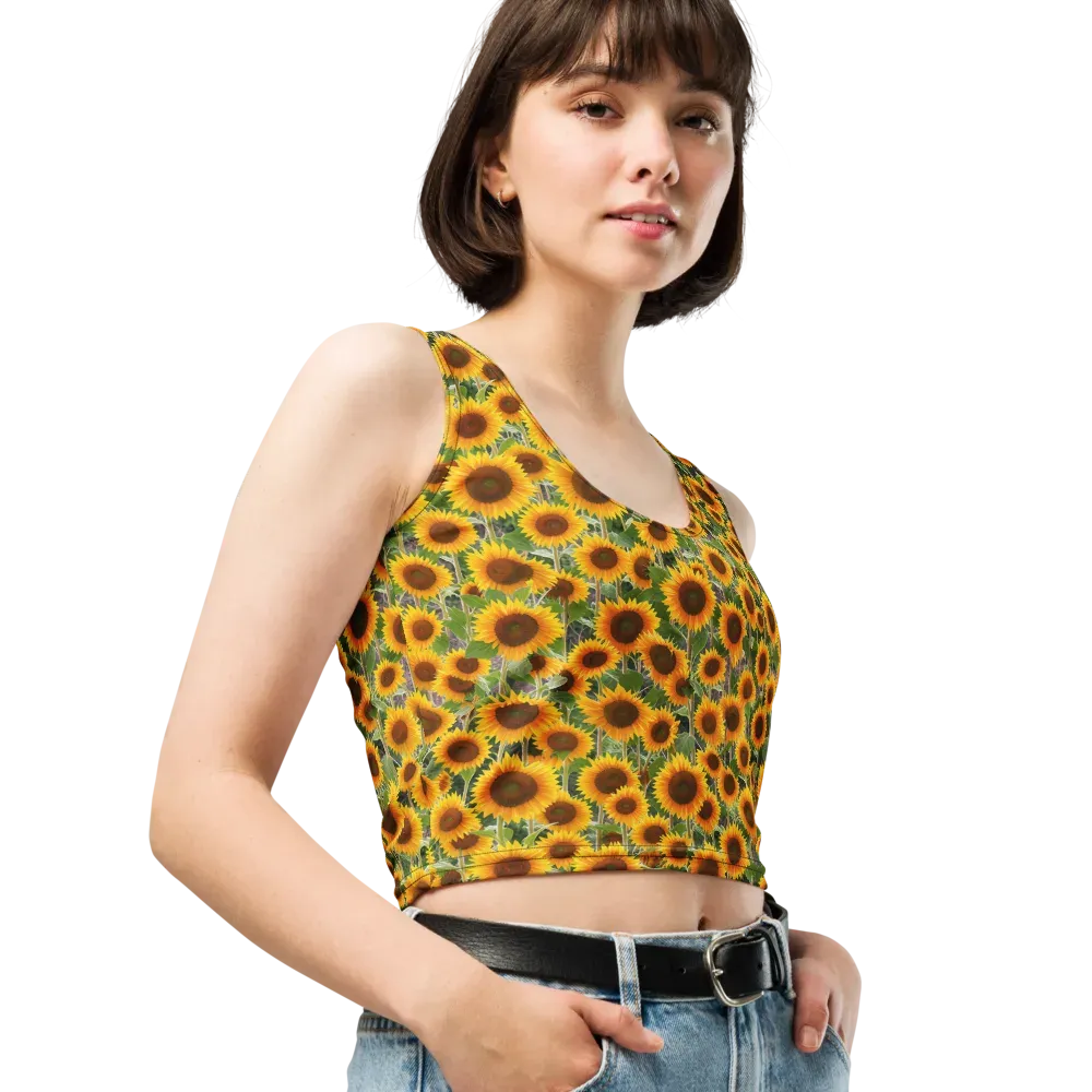 Golden Bloom on Crop Top — Right Front