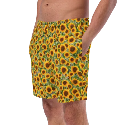 Golden Bloom on a Swim Trunks