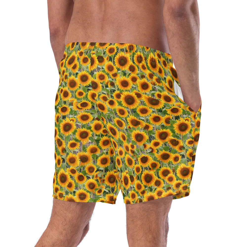 Golden Bloom on Swim Trunks — Right Back
