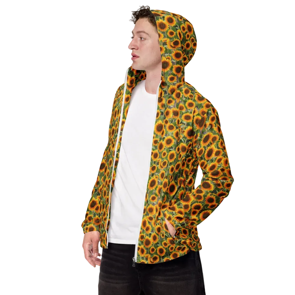 Golden Bloom on Men's Windbreaker — Left Front