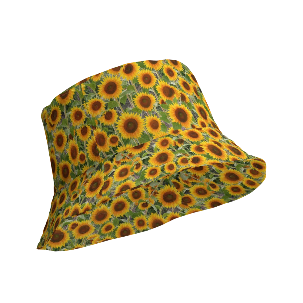 Golden Bloom on Reversible Bucket Hat — Product details Outside