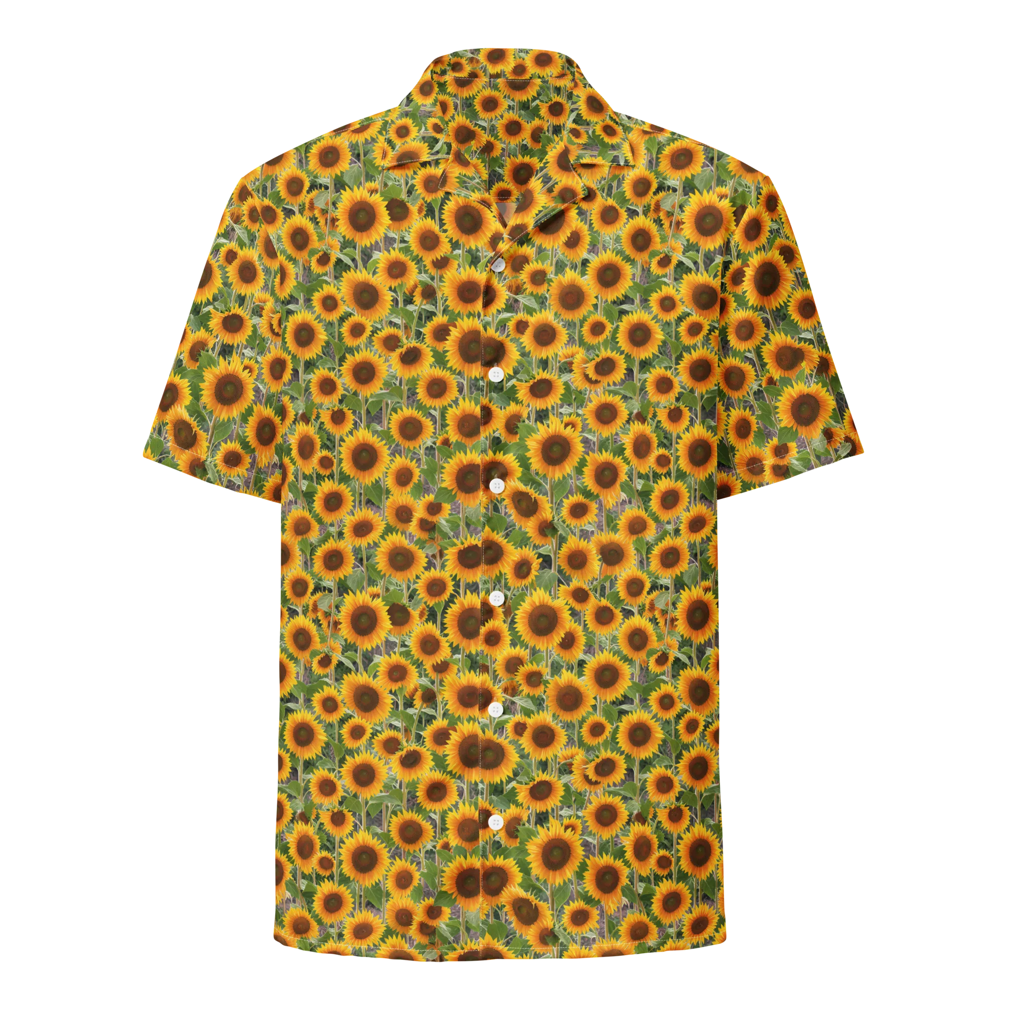 Golden Bloom on Button Shirt — Front