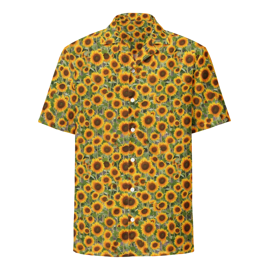 Golden Bloom on Button Shirt — Front