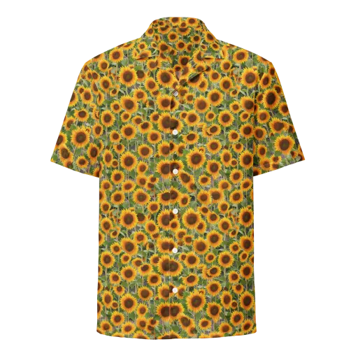 Golden Bloom on a Button Shirt