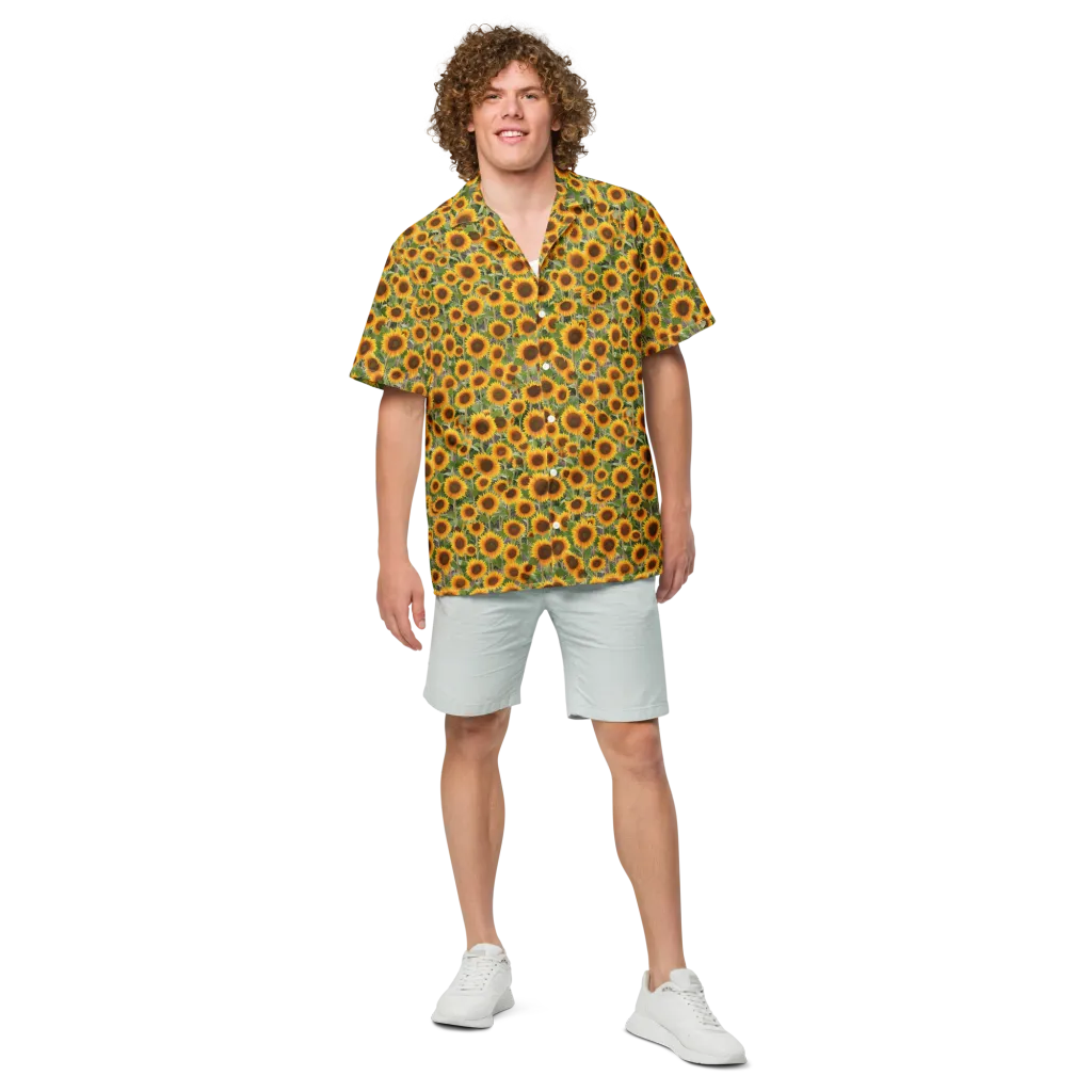 Golden Bloom on Button Shirt — Front