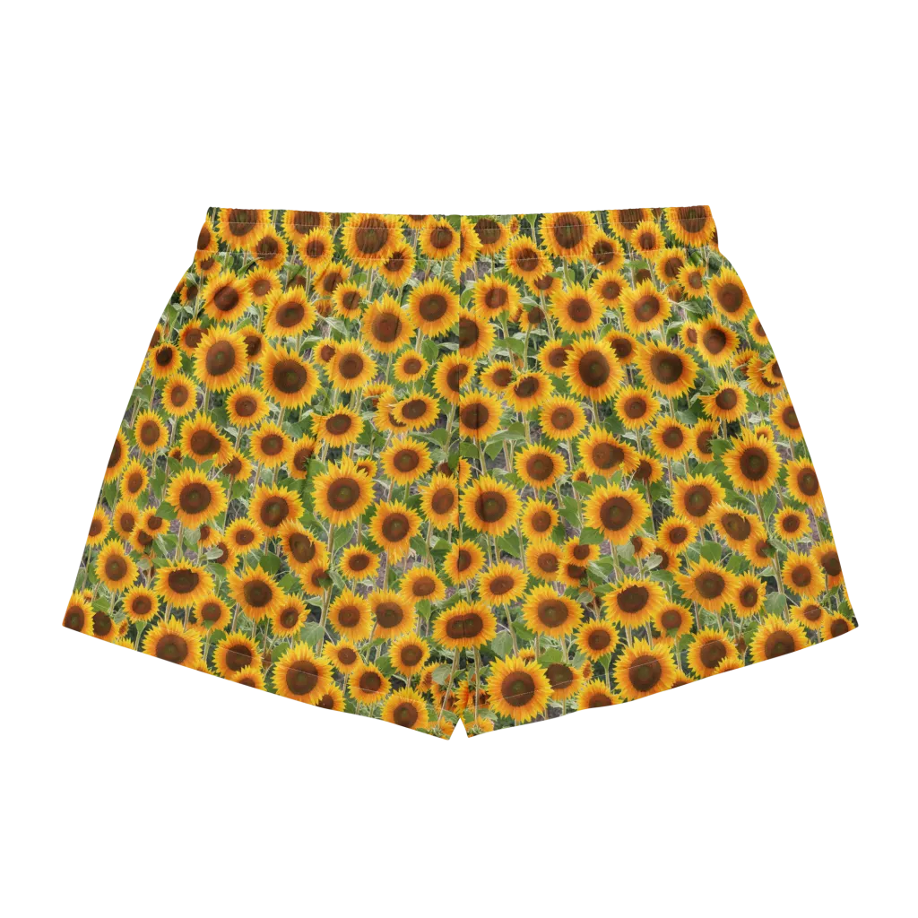 Golden Bloom on Women's Pajama Shorts — Back