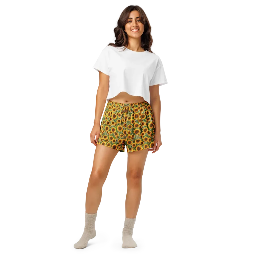 Golden Bloom on Women's Pajama Shorts — Front