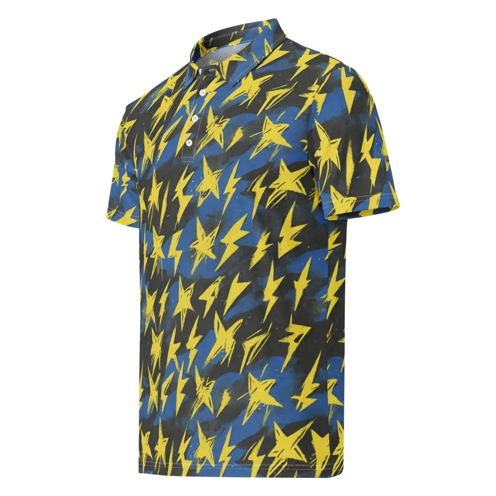Electric Wildflower on Men's Slim Fit Polo Shirt — Left Front
