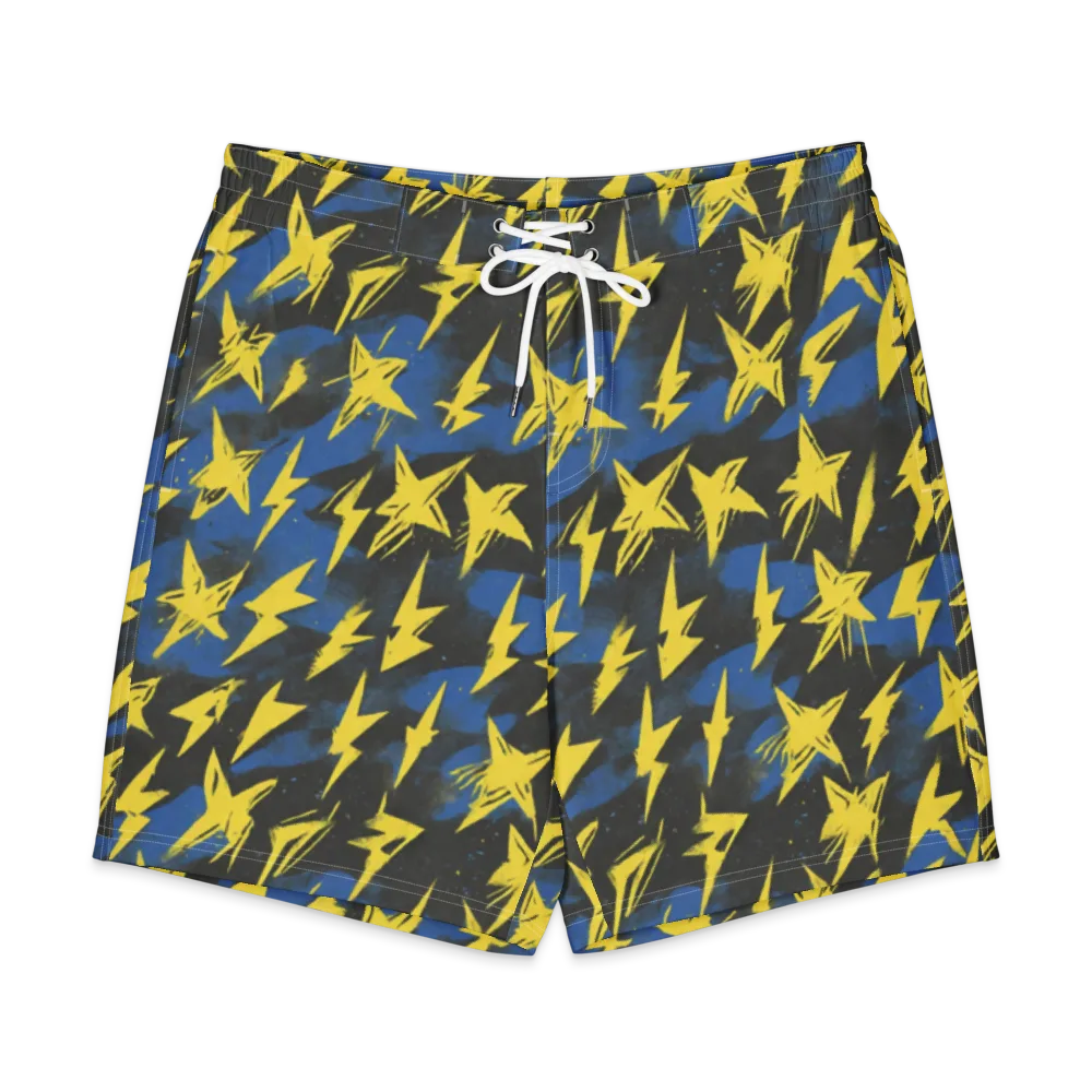 Electric Wildflower on Men's Board Shorts — Front