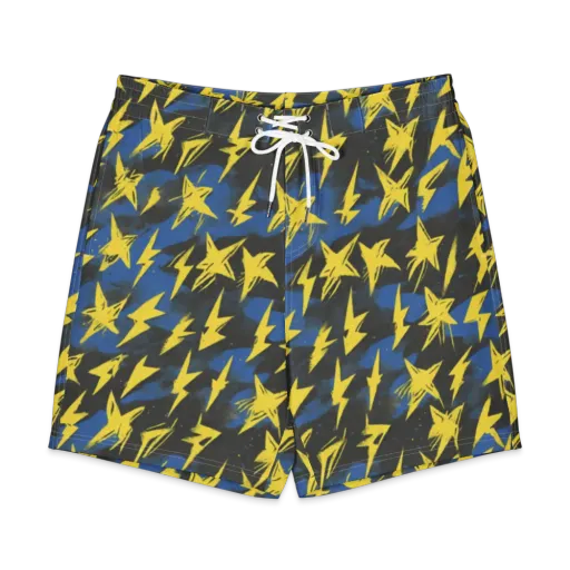 Electric Wildflower on a Men's Board Shorts
